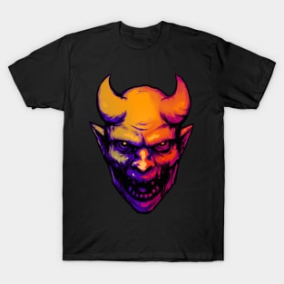 Demon head retro wave T-Shirt